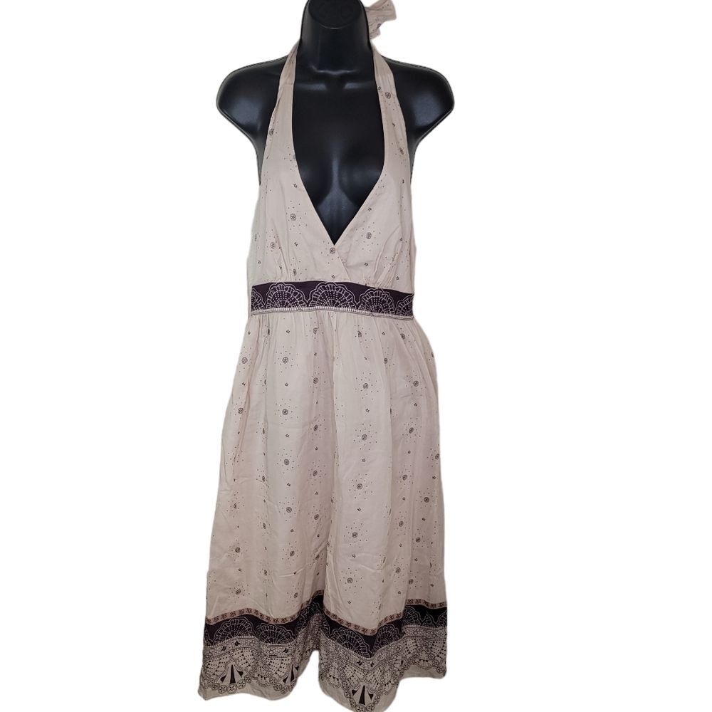 Banana Republic Silk Blend Halter Midi Dress Size 6